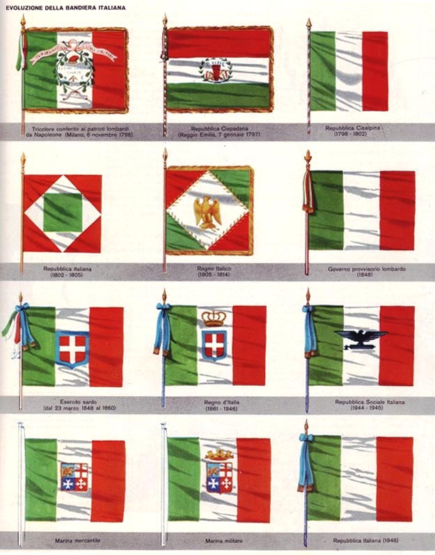 AZ FLAG Bandiera da Tavolo Italia Repubblica CISALPINA 15x15cm Piccola BANDIERINA Italiana Antica 15 x 15 cm